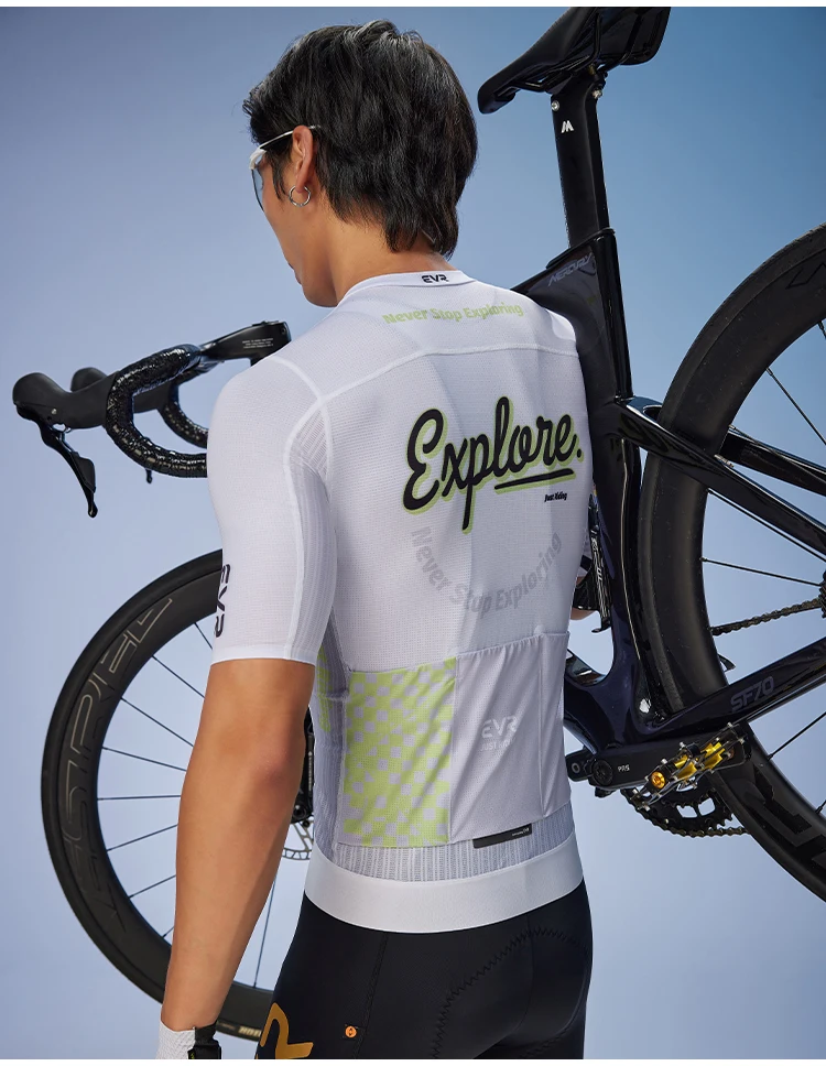 EVR Herren Sommer-Radtrikot Kurzarm-Rennrad-Oberteil Schnelltrocknendes MTB-Mountainbike-Shirt mit Taschen – Detail 12
