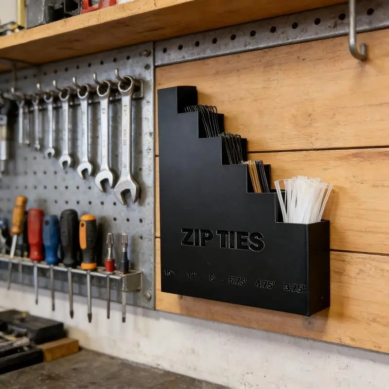 1Pcs Cable Tie Holder Multi-layer Wall Mount Zip Tie Organizer Rack For Garage Workshop Pegboard Tool Storage