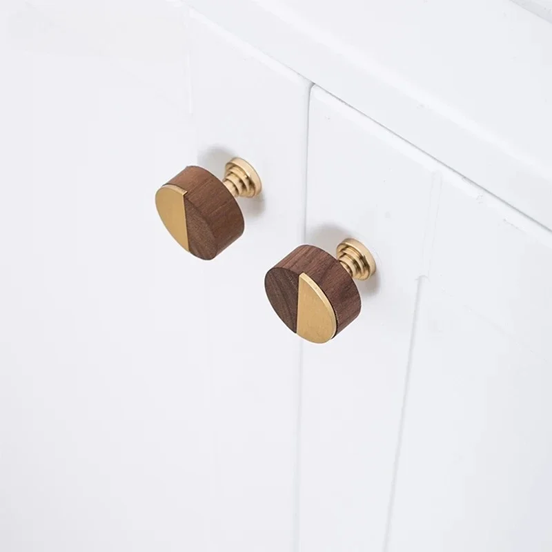 yesWalnut Brass Furniture Handles Nordic Pulls Cupboard Wardrobe Dresser  Wine Bar Drawer Cabinet Knobs