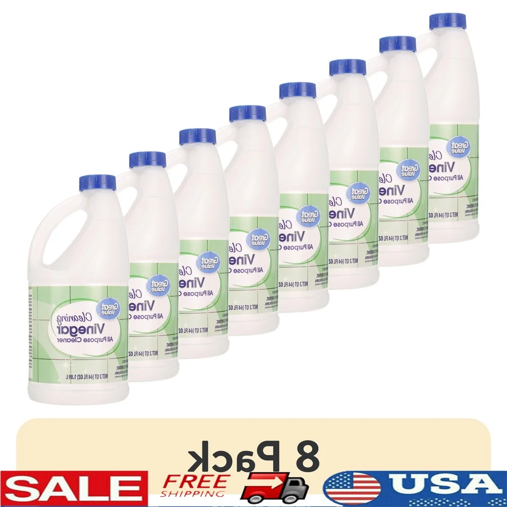 

8 Pack All-Purpose Vinegar Cleaner Stain Odor Remover Kitchen Bathroom Household Use Eco-Friendly Concentrate