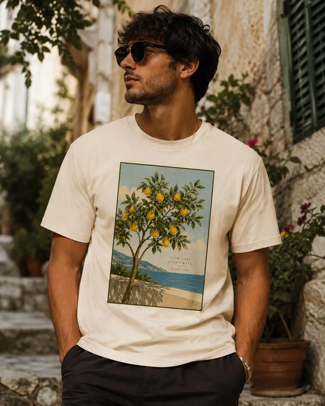 Lemon Tree Summer Shirt | Mediterranean Aesthetic Tee | La Dolce Vita Tshirt | Coastal Italy Graphic Tee | Vintage Summer Shirt