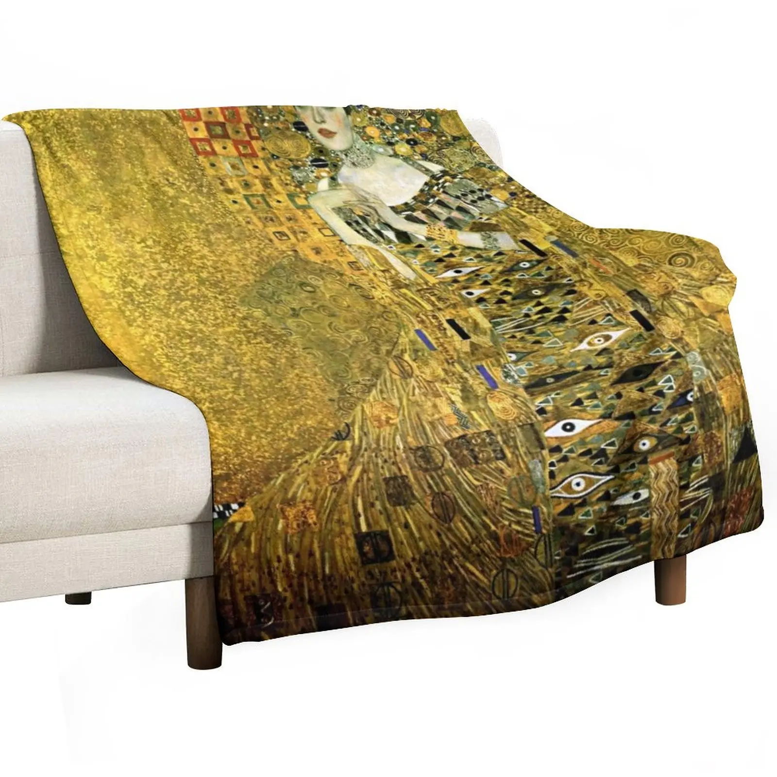 Gustav Klimt Adele Bloch-Bauer I Throw Blanket for winter For Decorative Sofa Decorative Sofa Multi-Purpose Blankets