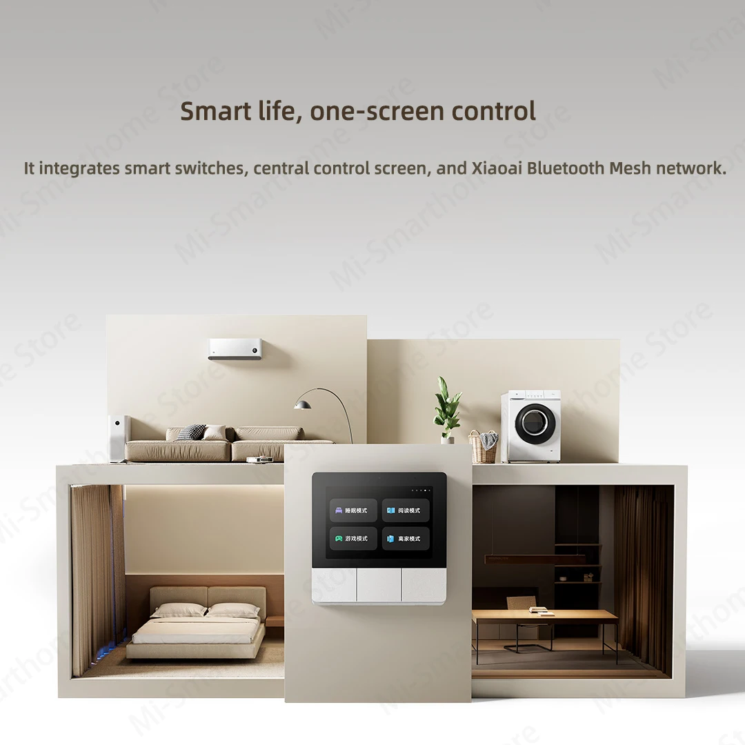 Xiaomi Smart Home Panel 3.32 inch Touch Screen Bluetooth Mesh Gateway Traditional 86 spec UI Custom Interaction Work with mihome