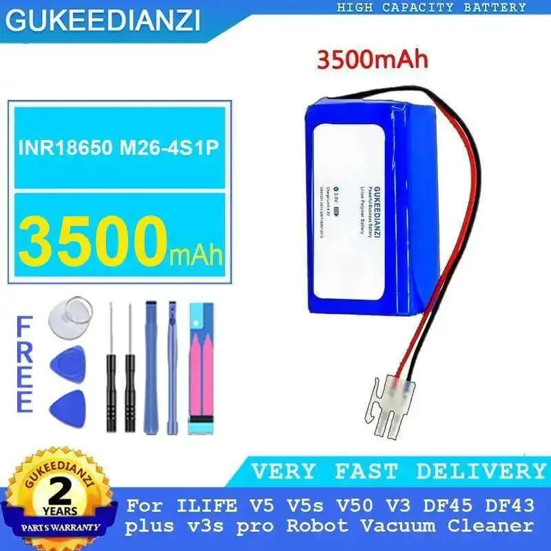 

Cleaning Robot Battery INR18650 M26-4S1P 3500Mah For Ilife V5 V5s V50 V3 DF45 DF43 Plus V3s Pro Vacuum Cleaner