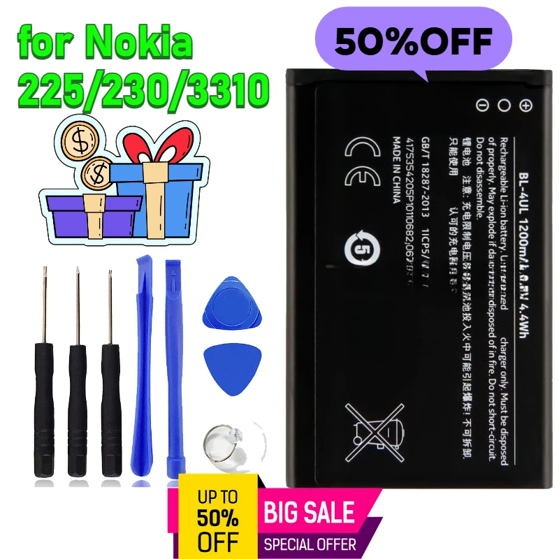 

1200mAh for Nokia 225/230/3310 Mobile Phone Batteries BL-4UL Built-in Battery Board