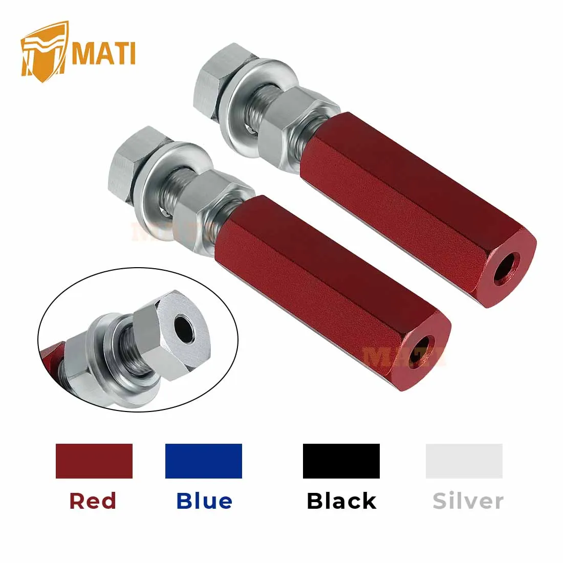 MATI 2Pcs Quick Release Flag Pole Holder Silver Black Red Blue Hold 1/4 '' Flag Poles for ATV UTV Motorcycle Dirt Bike All Year