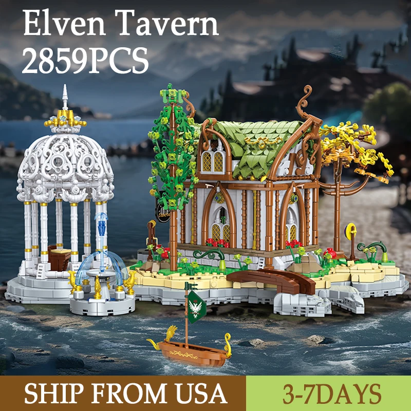 

2859PCS Elven Tavern Building Blocks Assembly MOC Street View Bricks Valley Twilight Elven City Model Toys Sets Ideal Gifts