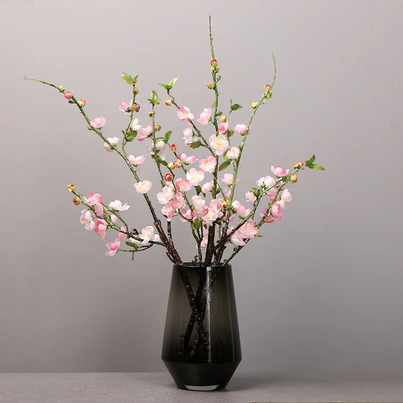 Künstliche Kirschblüte Blumen zweige Seide Pfirsich Frühling für Hochzeits dekoration Pflaumen blüte Hochzeit Arrangement Zubehör – Detail 5