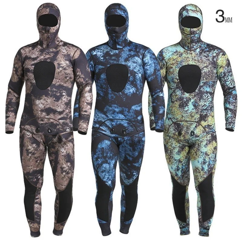 

Mens 3MM Camouflage Two-piece Surf Diving Suits Male Outdoor Swim Surfing Wading Sports Split Warm Breathable Waterproof Wetsuit