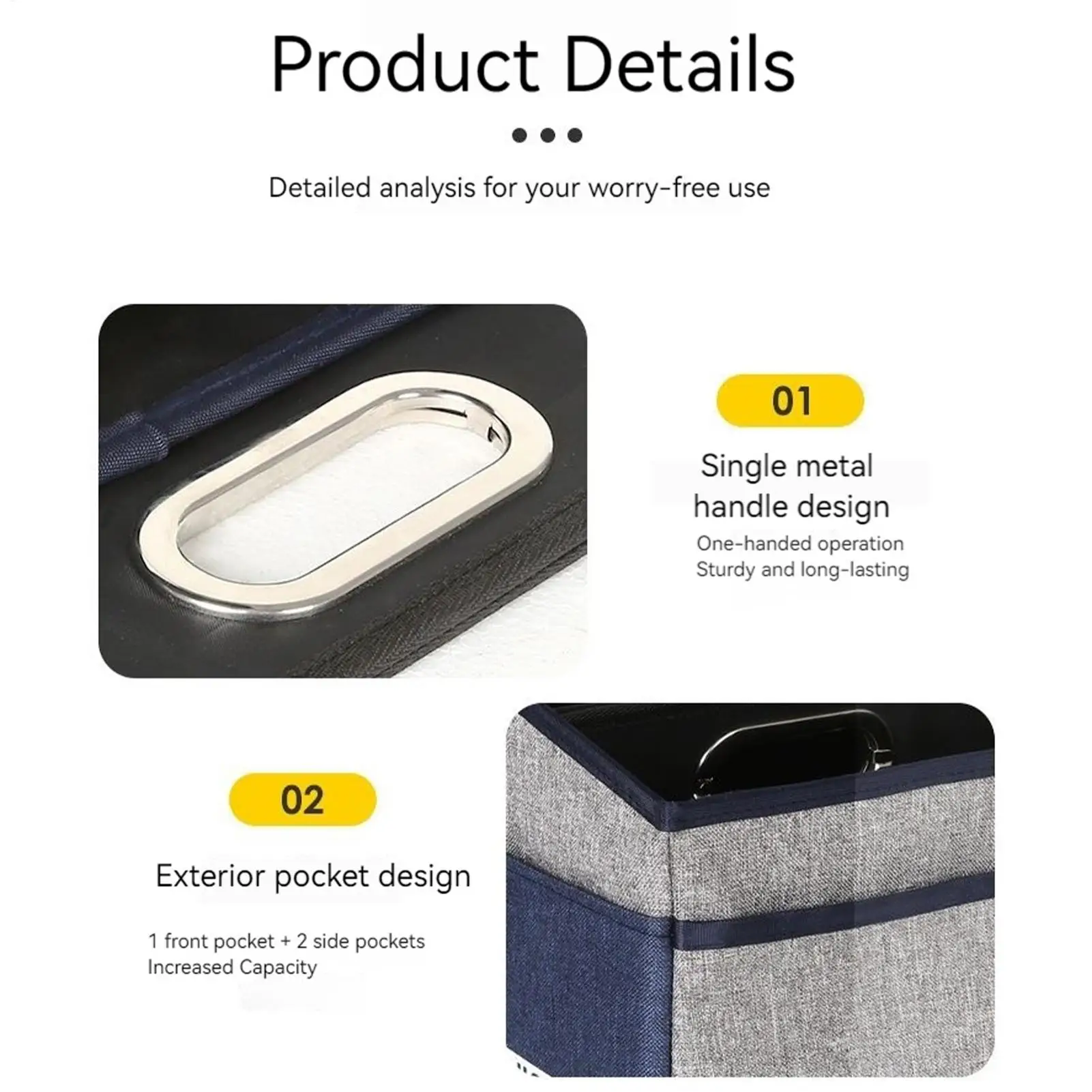 صندوق منظم قابل للطي سلة صندوق تخزين المقعد الأمامي للسيارة SUV السيارات السفر مكتب وثيقة البقالة تتحرك المقعد الخلفي #5