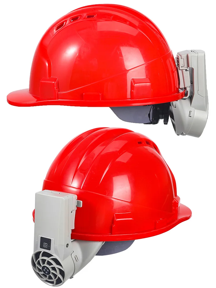 

Safety helmet with fan Rechargeable refrigeration air conditioning hat helmet construction site cooling artifact