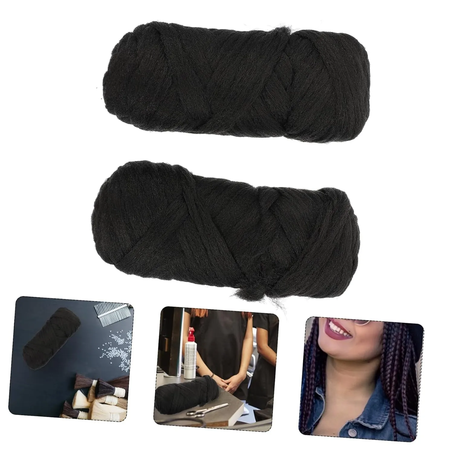 Brazilian Wool Hair Extensions Acrylic Yarn for African Braids/Senegalese Twist/Faux Locs/Wraps with Crochet Hair Hook