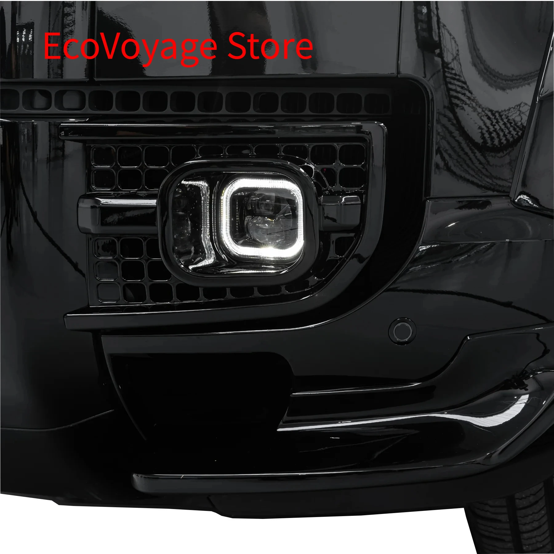 لاند روفر المدافع L663 2020-2024 90 110 130 LED مصباح الضباب النهار القيادة ضوء DRL غطاء الشواية