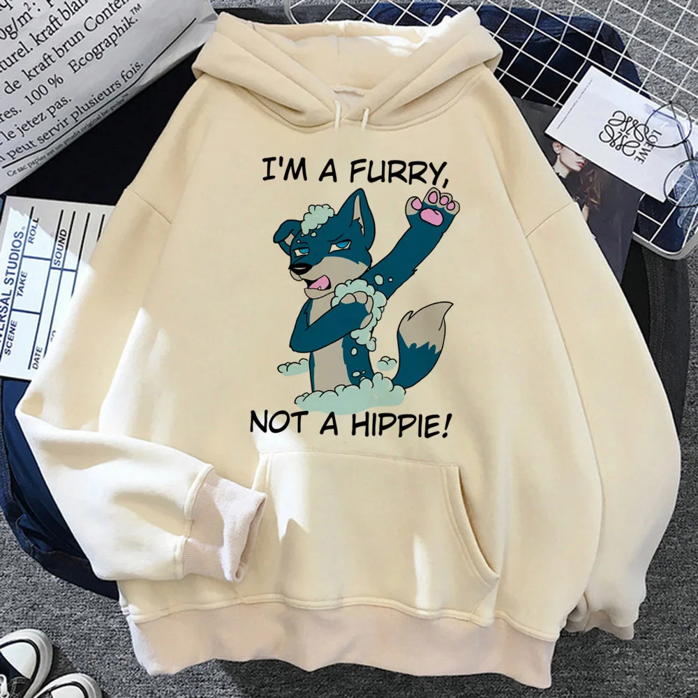 

Furry hoodies women aesthetic graphic japanese Hood sweatshirts women harajuku pulls