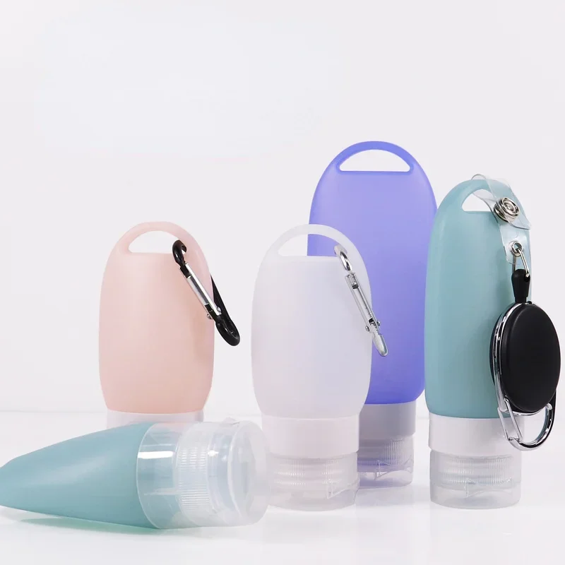 38ml 60ml 90ml Empty Bottle Silicone Travel Kit Packing Press Bottle For Lotion Shampoo Bath Small Sample Containers Blue Green