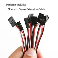10Pcs Servo Extension Cable Lead Wire Male To Male JR Plug 10cm 3.93 Inch 3 Pin Cord for FUTABA RC Plane Car Boat