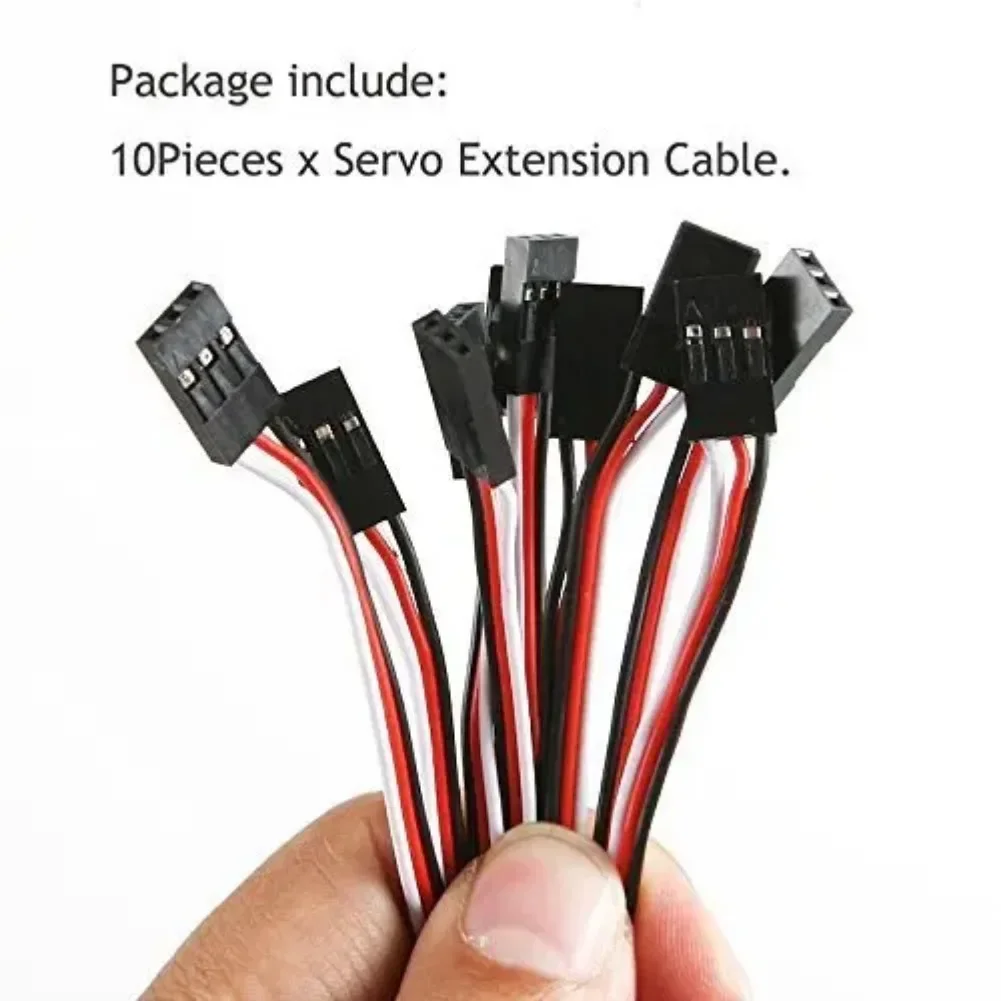 10Pcs Servo Extension Cable Lead Wire Male To Male JR Plug 10cm 3.93 Inch 3 Pin Cord for FUTABA RC Plane Car Boat