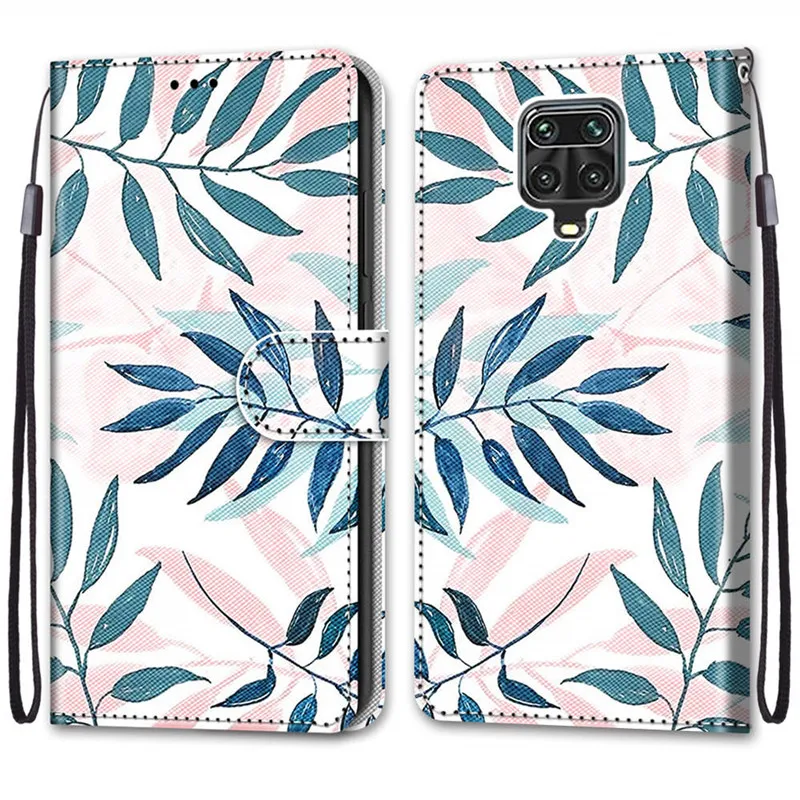 Funda con tapa con patrón de flores para Xiaomi 9 S Redmi Note9 S Note 9 S 9 Pro Max Note9S Funda de cuero para teléfono con soporte