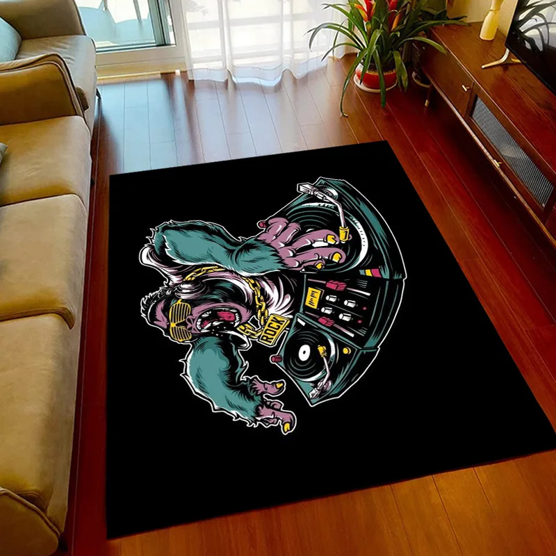 15 Sizes Fashion DJ Music Logo Print Carpet Rug for Living Room Corridor Bedroom Door Mat Kid Room Play Floor Mat Gifts  rug