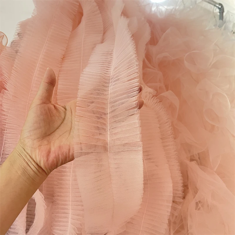 1 Yard di alta qualità Nylon Tulle pizzo Trim cucito pizzo per principessa festa spettacolo vestito ragazze bambini matrimonio fiore bambino tutu vestito