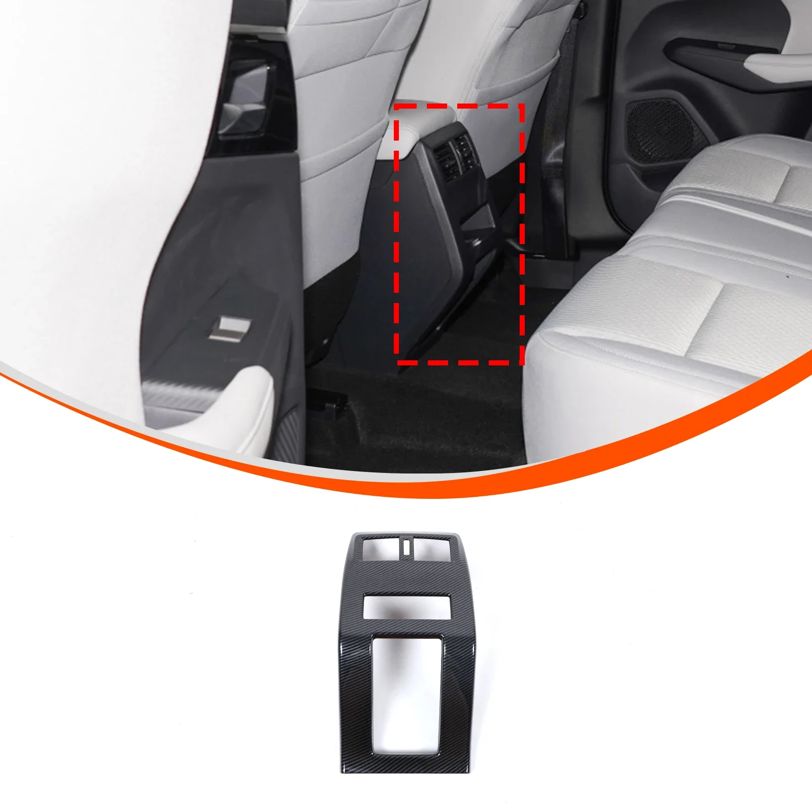 For Mitsubishi Outlander 2023+ ABS carbon fiber car rear row air outlet anti-kick cover sticker interior protection accessories