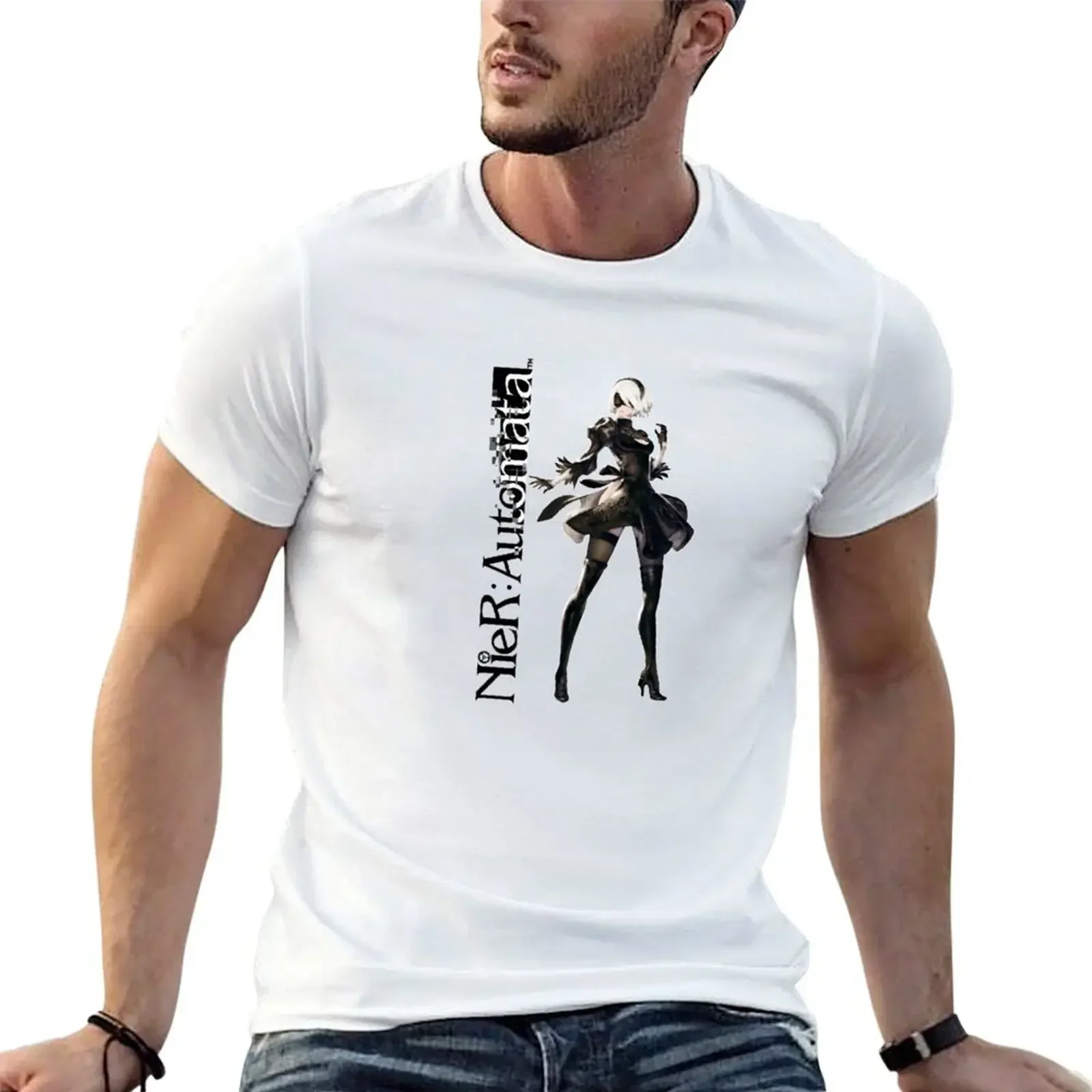 Nier Automata 2B T-Shirt Aesthetic clothing summer tops outfits for men