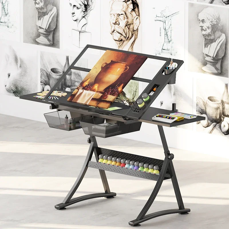 

Art Drawing Table Glass Lifting Calligraphy Painting Case Drawing Designer Desk Workbench Table