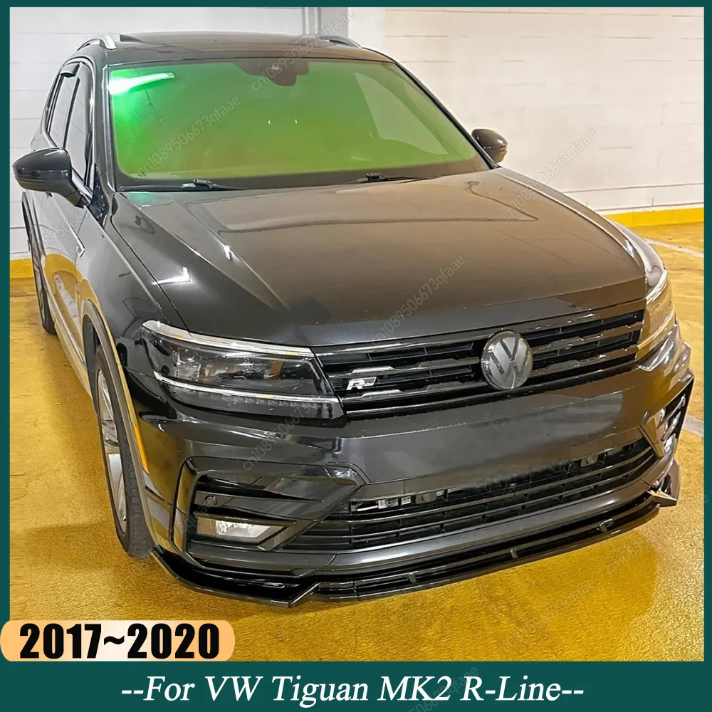 

Передний бампер автомобиля, диффузор, сплиттер, спойлер для VolksWagen Tiguan MK2 R-Line 2017-2020, комплекты предварительной подтяжки, тюнинг, ABS, черный