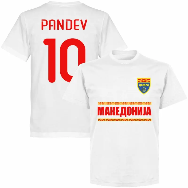Macedonia_Pandev_10_Team_KIDS_Tee-_White2026 Summer  Hot Men's T-shirt Pure Cotton T-shirt Street Y2K Fashion Sports T-shirt