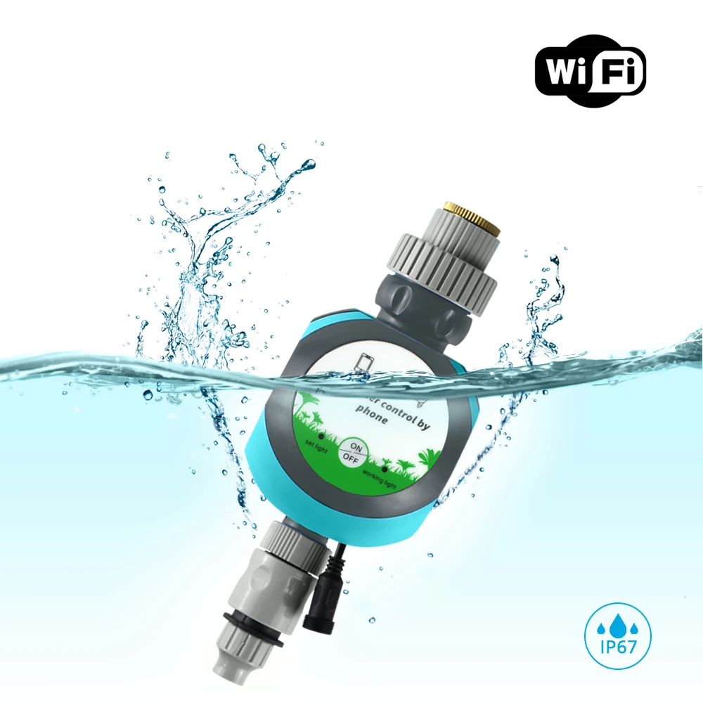 스마트 와이파이 정원 관개 타이머 야외 급수 시스템, 투야 앱 알렉사 구글 홈 음성 제어 와이파이 밸브 작동