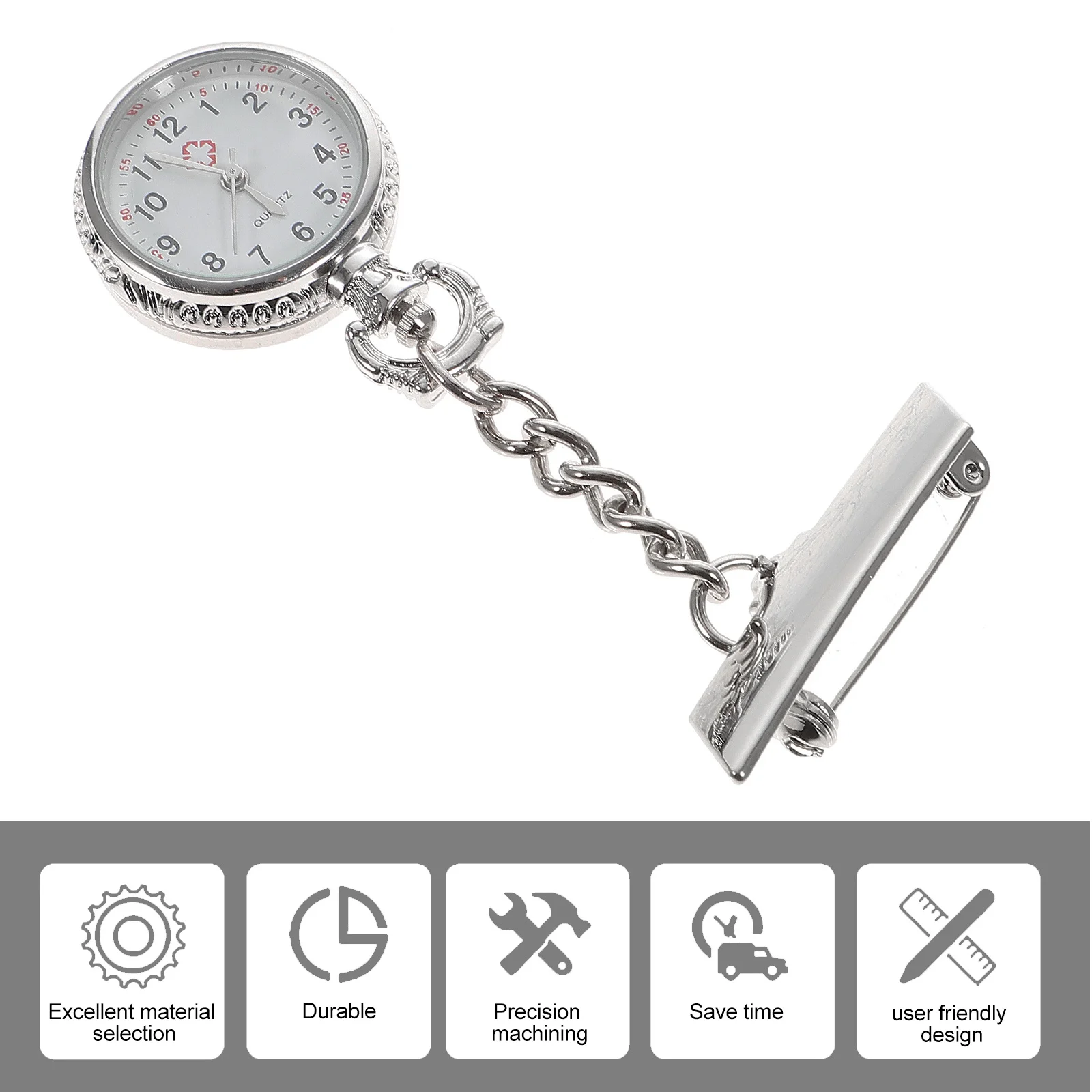 Orologio da tasca da appendere per infermiera per medico, personale medico, orologio durevole con numero chiaro, cronometraggio accurato, classico creativo