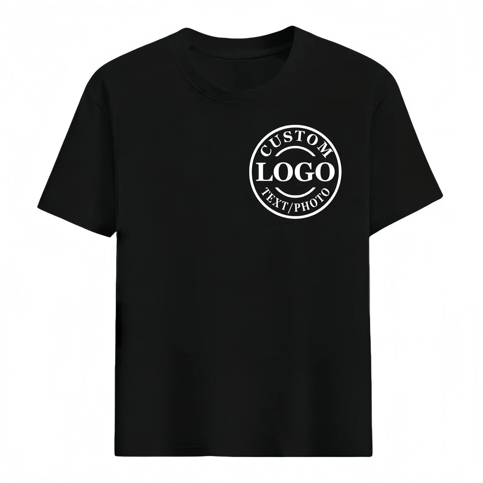 10Pcs Custom Front Back Print T Shirts Personalized Text Photo Cotton Crew Neck Short Sleeve Shirts