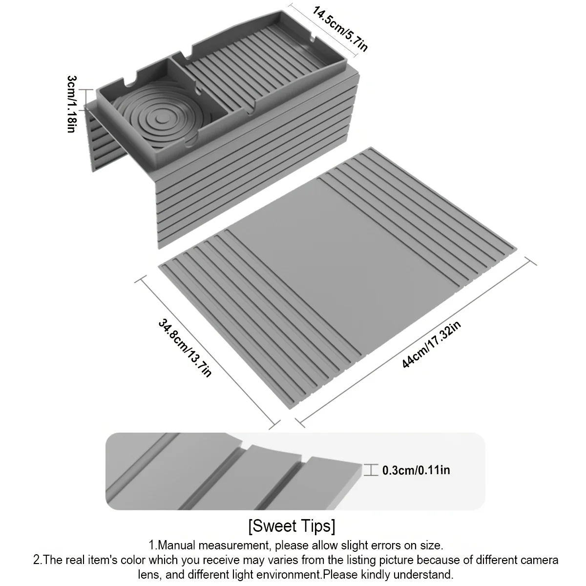 

D2 Couch Cup Holder, Couch Drink Holder Silica Gel Sofa Cup Holder Armrest Tray Portable Couch Arm Tray Table for Remote/Snacks
