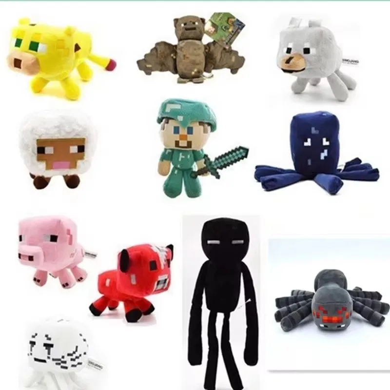 1PC Game Figure Mi necrafted Animal Plush Doll Toy Pig Enderman Creeper Sheep Plushie Soft Collection Doll