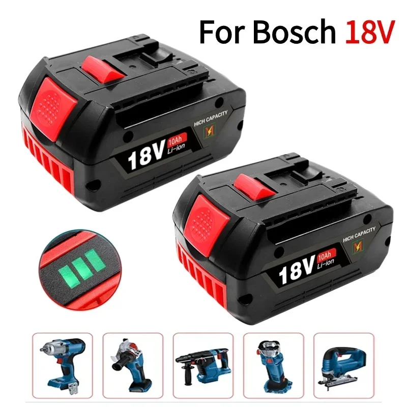 

18V Battery 10.0Ah For Bosch Electric Drill 18V Rechargeable Li-ion Battery BAT609 BAT609G BAT618 BAT618G BAT614 Charger