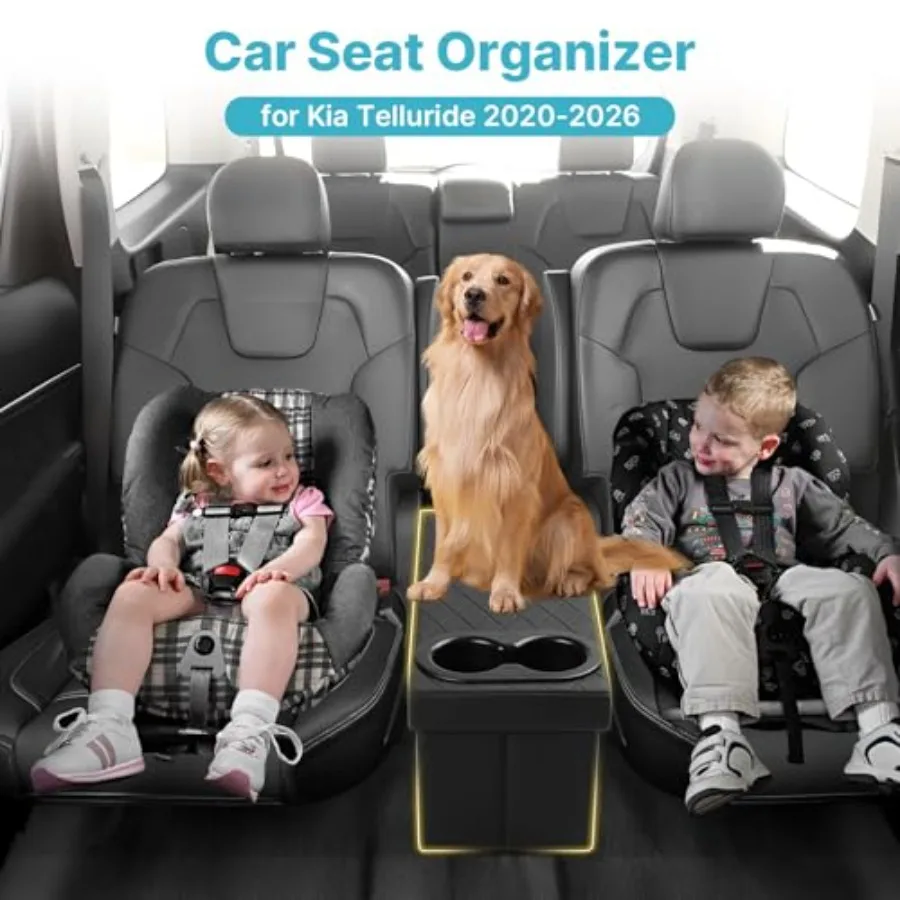 Car Seat Organizer for Kia 2020-2026 Center Console Organizer for, Toys Baby Supplies Dog Toy Box Storage Bin Travel Accessorie