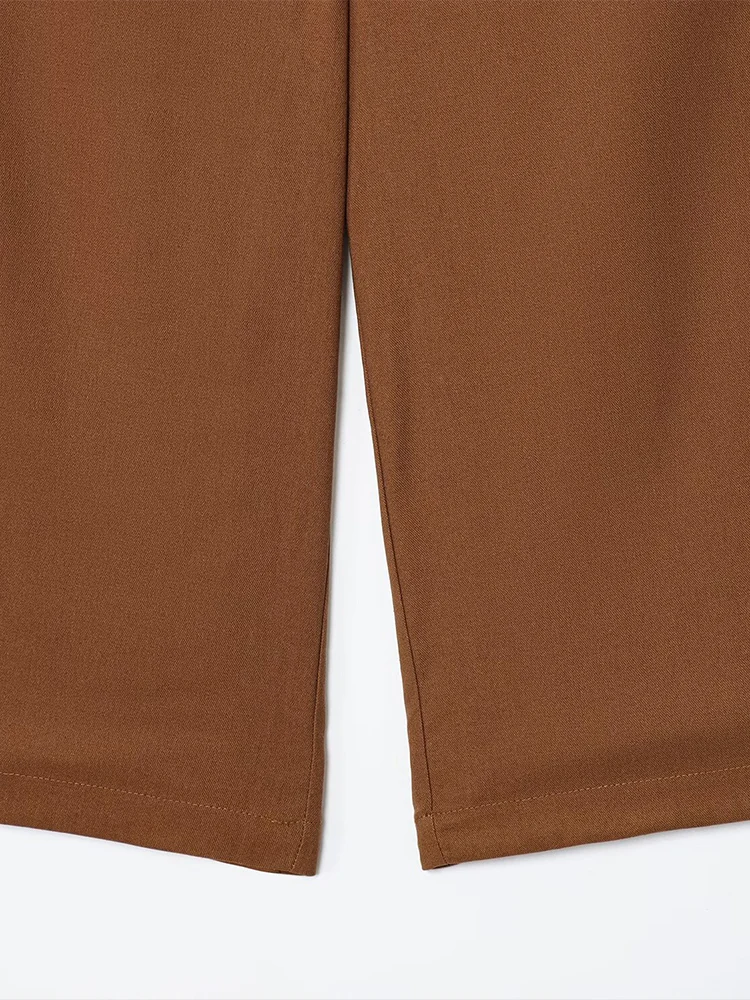 Europese stijl nieuwe damesmode veelzijdig temperament eenvoudige effen kleur casual cropped broek