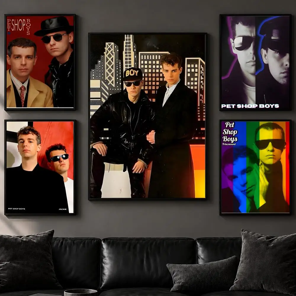 Band P-Pet Shop BoysS Poster Art  Self-Adhesive No Glue Residue Wall Decor for Bedroom Living Room