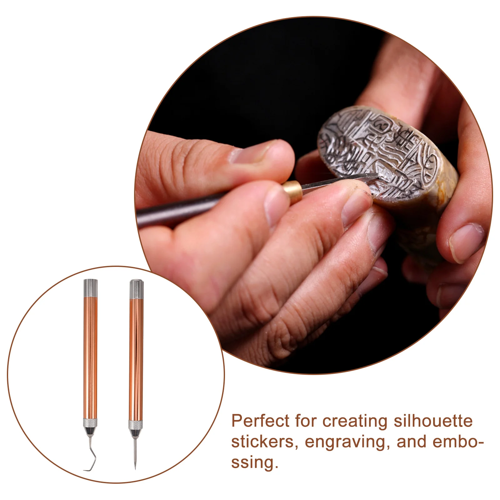 

2pcs Silhouette Carving Embossing Tool Kit Led Light Diy Vinyl Lettering Craft Aluminum Stainless Steel Weeding Tools Dark