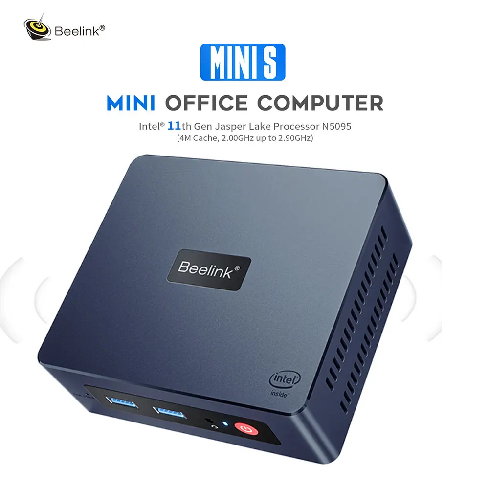 Beelink 미니 S 미니 PC 가정용 데스크탑 게이밍 컴퓨터, 인텔 11 세대 N5095, DDR4 8G SSD, 256G Wifi 5, Windows 11 Pro