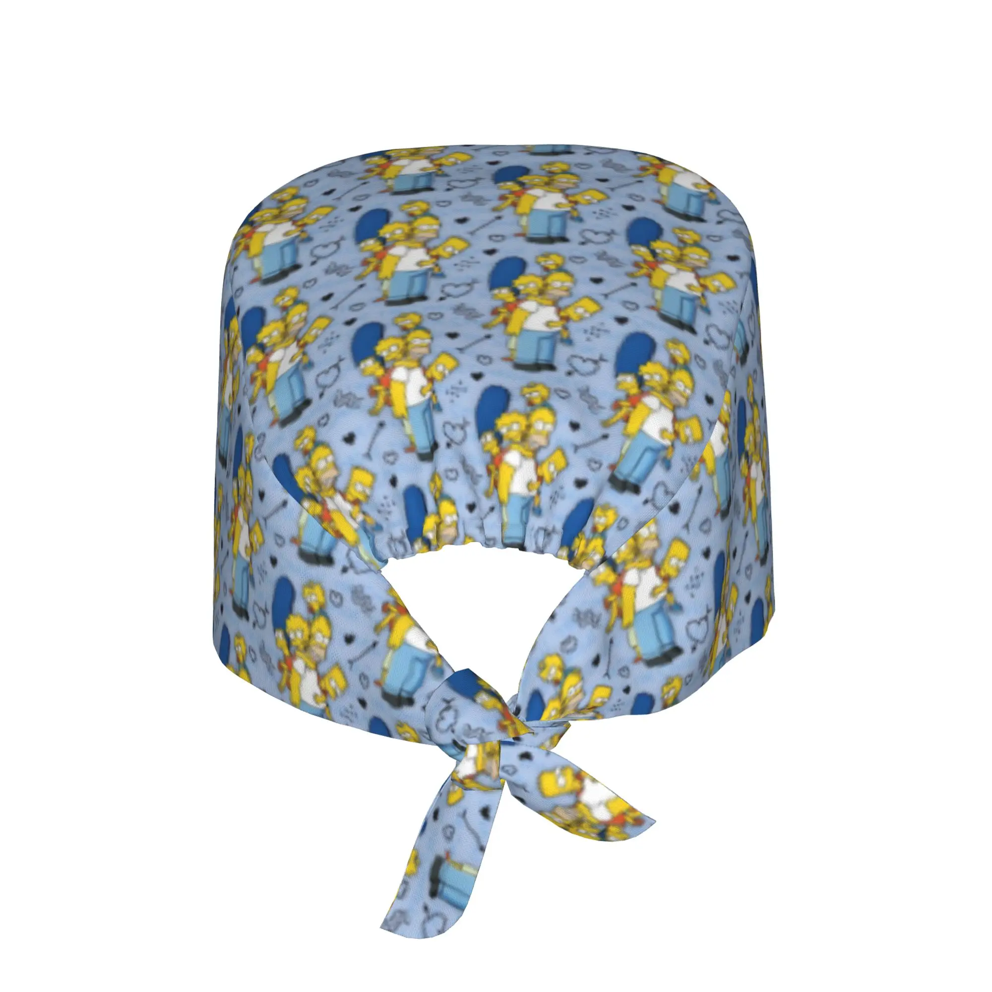 S-Simpsoned Cartoon Nursing Work Cap Surgical Scrub Caps Nurse Medical Cap Homer Manga Work Scrubs Hat for Hospital Pharmacy
