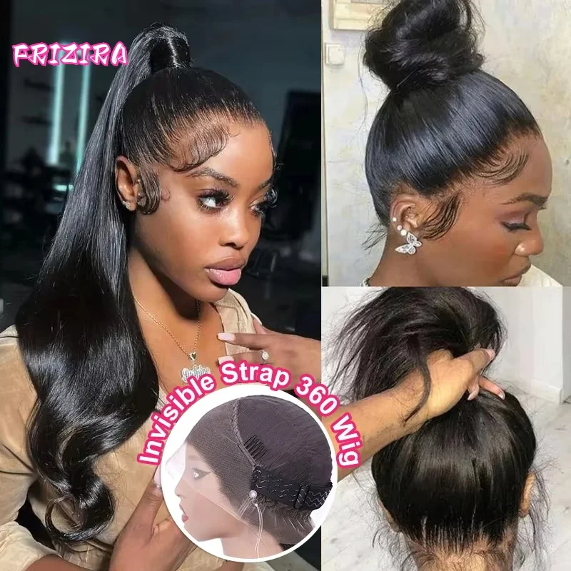 

30 40-дюймовые объемные волны 360 Парики спереди на шнуровке Invisi Strap 360 Полные кружевные бесклеевые парики Человеческие волосы Невидимый фронтальный парик на шнурке