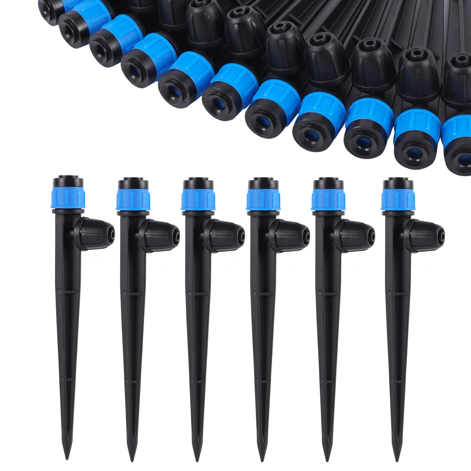 360° Scattering 14cm Spiked Micro-Sprinkler With 4/7mm Hose Lock Tee/Elbow Joints Garden Irrigation System Pipe Fittings 5/50Pcs