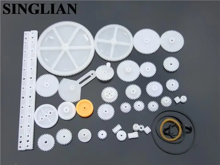 34 Kinds Of Gear Package Toy Model Gear Rack Reduction Worm Pulley Plastic Gear DIY Kit