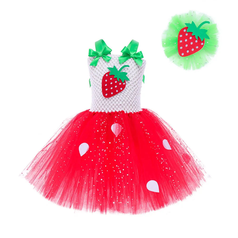 Niedliches Baby-Ballett-Tutu, Erdbeer-Spitzen-Prinzessinnenkleid, Kinder-Geburtstagskostüm, Rollenspiel-Wassermelonen-Weihnachtskleid, Geschenk – Detail 36