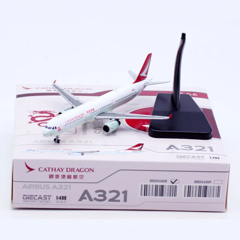 Diecast 1/400 Scale Unique Novelty Airplane Cathay Dragon Airlines A321 B-HTG Airbus Alloy Aircraft Model Collection Display