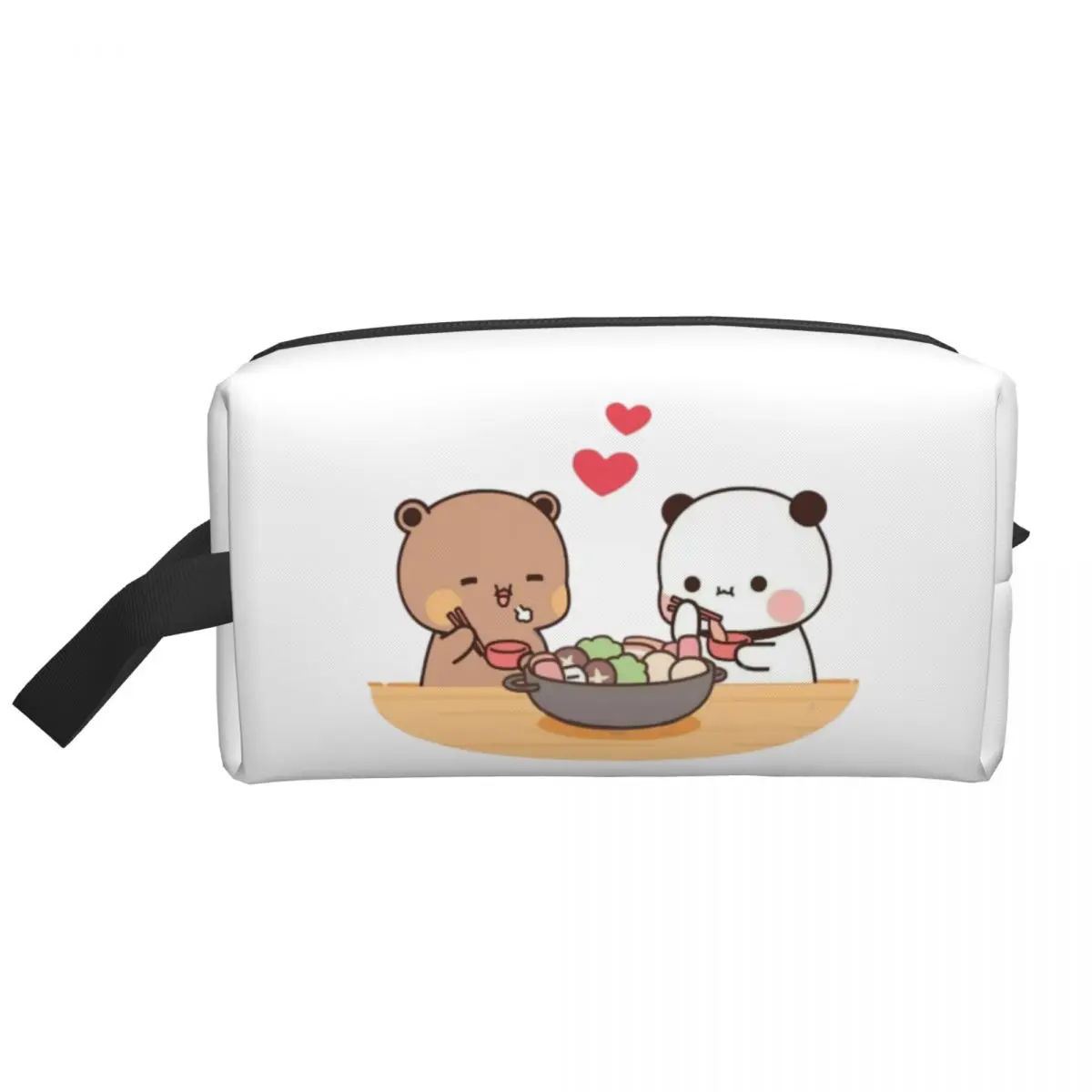 Kawaii Bubu Dudu Panda And Brownie Bear Couple Travel Toiletry Bag Women Cosmetic Makeup Bag Beauty Storage Dopp Kit