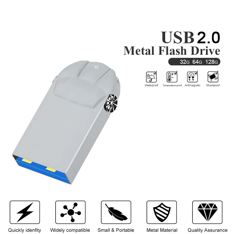 Usb Flash Drive 128gb 64gb Memory Stick 8gb For Computer Pendrive 16gb Metal U Disk Pen Drive 32gb