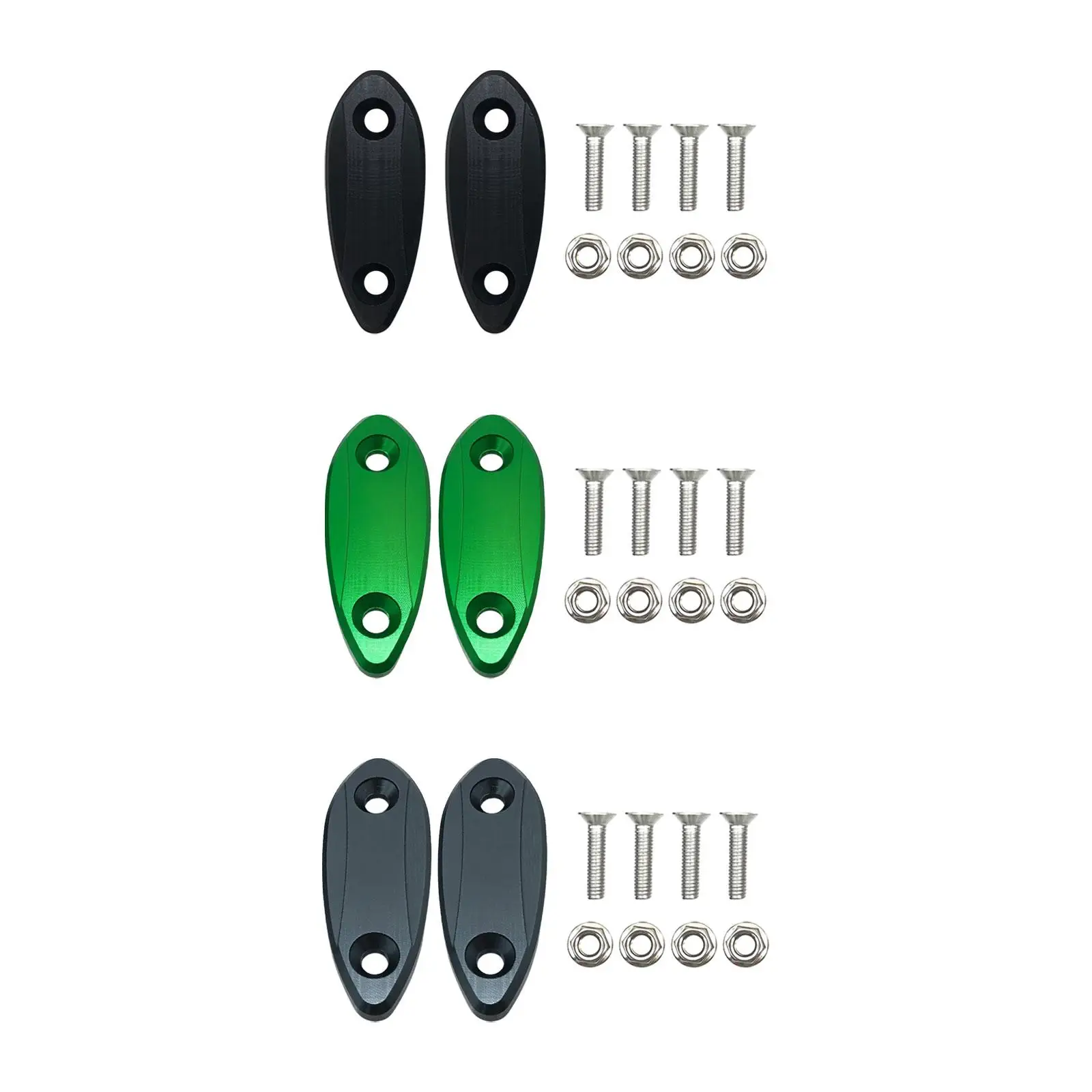 Motorcycle Rearview Mirror Block Off Base Plates Set for ZX6R 2009-2015