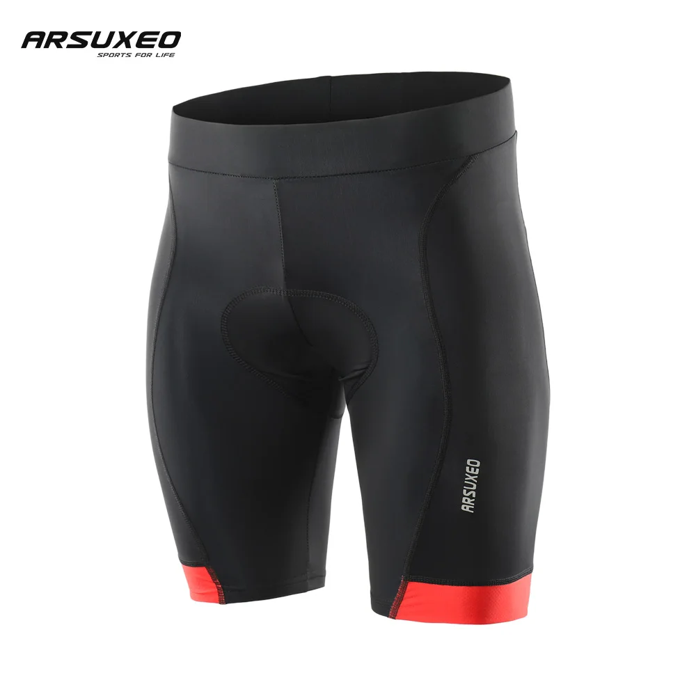 ARSUXEO Men Cycling Shorts Gel Pad Bicycle Summer Tights Pants Mountain Road Shockproof Bike Short Anti-slip Leg Grips Underpant